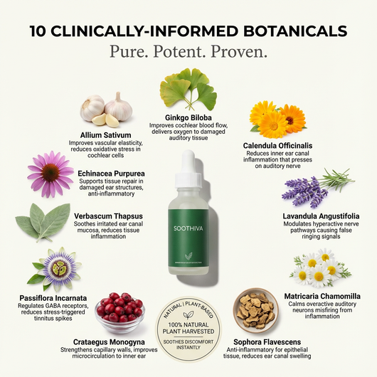 SOOTHIVA™ Natural Ear Relief Drops - Fast-Acting Botanical  Formula for Tinnitus, Inflammation & Chronic Ear Pain